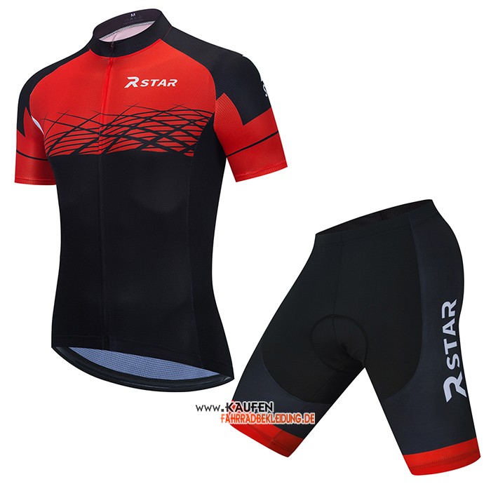 R Star Kurzarmtrikot 2021 und Kurze Tragerhose Shwarz Rot